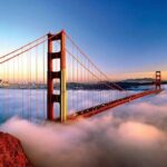 Golden Gate Bridge in San Francisco's famous fog
