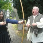 An archery lesson at the Dalkey Castle