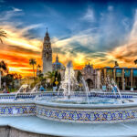 Sunset at Museum of Man inside Balboa Park