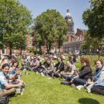 CES Leeds students picnic on Park Square
