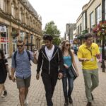 CES Harrogate students go on an orientation tour of the city with school staff