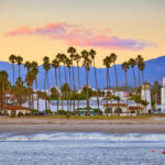 View of West Beach from Stearns Wharf in Santa Barbara