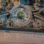 The Tiffany glass clock in New York City's Grand Central Terminal